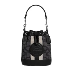 Túi Xách Tay Nữ Coach Mini Dempsey Bucket Bag In Signature Jacquard With Stripe And Patch C8322 Màu Đen