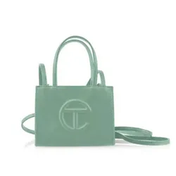 Túi Xách Tay Nữ Telfar Shopping Tote Faux Leather Small Màu Xanh Green