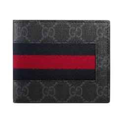 Ví Nam Gucci GG Supreme Web Wallet 408827 KHN4N 1095 Màu Xám Đen