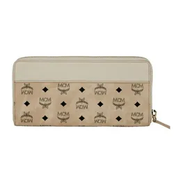 Ví Nữ MCM Leather Wallet Màu Be