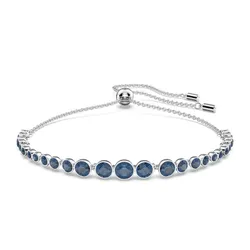 Vòng Đeo Tay Nữ Swarovski Emily Bracelet Mixed Round Cuts, Blue, Rhodium Plated 5663394 Màu Bạc Phối Xanh