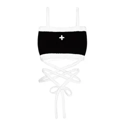 Áo Ngực Nữ SMFK Tank Top Black Knitted With Vintage Logo UTK05B Màu Đen