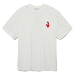 Áo Phông MLB Logo Overfit New York Yankees Heart Tshirt 3ATSH0133-50IVS Màu Trắng Size M