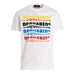 Áo Phông Nam Dsquared2 Mens Logo Print T-Shirt S74GD1092S23009100 Màu Trắng Size M
