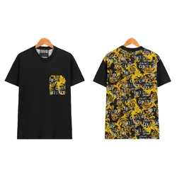 Áo Phông Versace Jeans Couture Logo Baroque T-Shirt 74GAH6R0JS161G89 Màu Đen Size XS