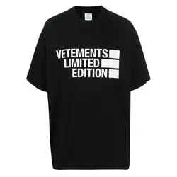 Áo Phông Nam Vetements Black With Logo Printed Tshirt UE63TR161BBLACKWHITE Màu Đen