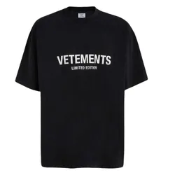 Áo Phông Nam Vetements Black With Logo Printed Tshirt UE63TR720XWASHEDBLACK Màu Đen
