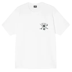 Áo Phông Unisex Stussy Suft Skate Skull Tee White TShirt Màu Trắng
