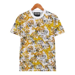 Áo Phông Versace Jeans Couture Baroque-Print T-Shirt 74GAH6S0JS161G03 Màu Trắng Họa Tiết Size S