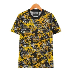 Áo Phông Versace Jeans Couture Baroque-Print T-Shirt 74GAH6S0JS161G89 Màu Đen Họa Tiết Size S