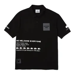 Áo Polo Nam Lacoste L!ve X Minecraft Loose Fit Organic Cotton Polo Shirt PH3816-00 Màu Đen Size M