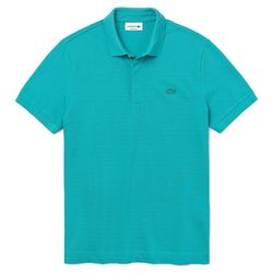Áo Polo Nam Lacoste Paris Stretch Cotton Piqué Shirt Blue PH5522-S5J Màu Xanh Ngọc Size 3