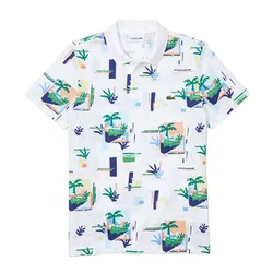 Áo Polo Nam Lacoste Regular Fit Print Cotton Piqué PH6481-00001 Màu Trắng Họa Tiết Size S
