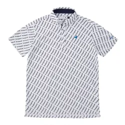 Áo Polo Nam Le Coq Sportif Golf Men's Big Size Logo Allover Shirt QGMVJA10 Màu Trắng