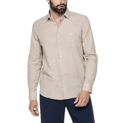 Áo Sơ Mi Dài Tay Nam Carrera Jeans Linen-Cotton Blend Shirt T213A1251A_109 Màu Be Size L