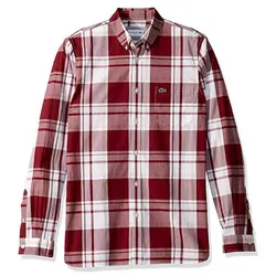 Áo Sơ Mi Lacoste Slim Fit CH5142 Y42 Màu Đỏ Kẻ Trắng Size M