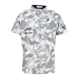 Áo Polo Nam Le Coq Sportif Golf Men's Short Sleeve Shirt QGMVJA01 GY00 Màu Xám Trắng