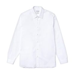Áo Sơ Mi Nam Lacoste Men's Regular Fit Premium Cotton Poplin Shirt CH2935-00-001 Màu Trắng Size 40