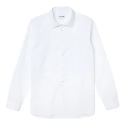 Áo Sơ Mi Nam Lacoste Men's Slim Fit Cotton Poplin Shirt CH0141 001 Màu Trắng Size 40