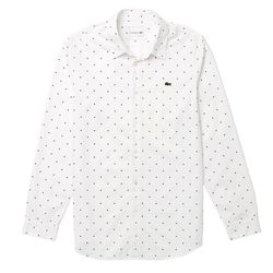 Áo Sơ Mi Nam Lacoste Men’s Slim Fit Polka Dotted Cotton Poplin Shirt CH0949522 Màu Trắng Chấm Bi Size 40