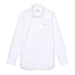 Áo Sơ Mi Nam Lacoste Men's Slim Fit Stretch Cotton Poplin Shirt CH2668 001 Màu Trắng Size 39