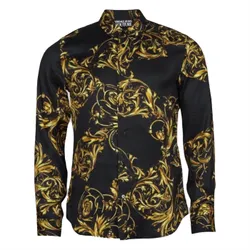 Áo Sơ Mi Nam Versace 72GAL2S0BLACK Màu Vàng Đen Size 46