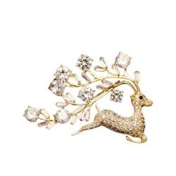Cài Áo Meri Cao Cấp Reindeer BR531 Màu Vàng