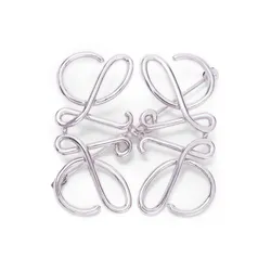 Cài Áo Nữ Loewe Anagram Multi Tone Metal Brooch  111.25.020 Màu Bạc