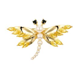 Cài Áo Nữ Meri Cao Cấp Little Golden DragonFly BR536-V Màu Vàng
