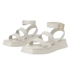 Dép Sandal Nữ Charles & Keith CNK Square Toe Ankle-Strap Sandals Chalk 70380945 Màu Trắng