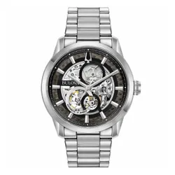 Đồng Hồ Nam Bulova Skeleton 96A208 Màu Bạc