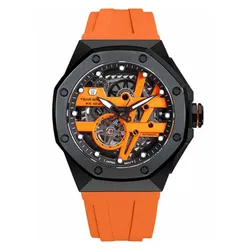 Đồng Hồ Nam Tsar Bomba Octagon Fkm Rubber Strap TB8803A-BO Màu Đen Cam