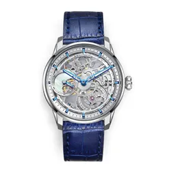 Đồng Hồ Nam Waldhoff Paragon Pearl Silver Blue 12AM-Blue 43.5mm Màu Xanh Bạc