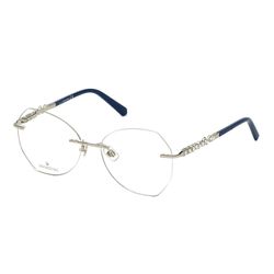 Gọng Kính Nữ Swarovski Eyeglasses Silver Frame SK5345 016 Màu Xanh Blue Bạc