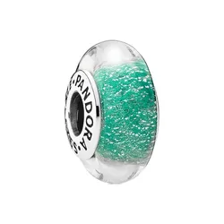 Hạt Vòng Charm Pandora Disney Ariel's Signature Color Murano Charm 791641 Màu Xanh Ngọc
