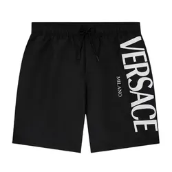 Quần Short Nam Versace Black With Logo Printed ABU90004 A232415 1B000 Màu Đen