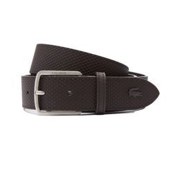 Thắt Lưng Nam Lacoste Men's Engraved Buckle Texturised Leather Belt RC4005H15 Màu Nâu Đen Size 110