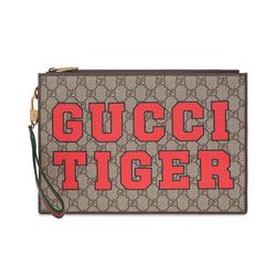 Túi Cầm Tay Nam Gucci Brown Pouch From The ‘Gucci Tiger’ Collection 688378 US7DC-9395 Màu Nâu