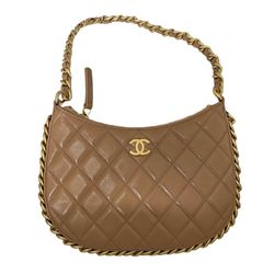 Túi Đeo Vai Nữ Chanel 23B Hobo Handbag Màu Nâu Sữa