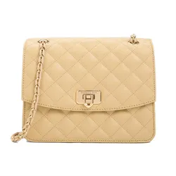 Túi Đeo Vai Nữ Charles & Keith CNK Cressida Quilted Chain Strap Bag 70782173 Màu Beige
