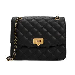 Túi Đeo Vai Nữ Charles & Keith CNK Cressida Quilted Chain Strap Bag 70782173 Màu Đen