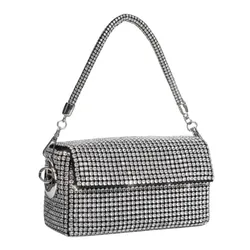 Túi Đeo Vai Giarité Silver Rhinestone Crystals Màu Bạc