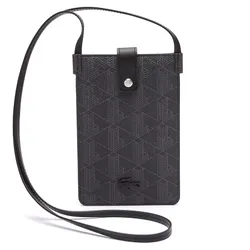 Túi Đựng Điện Thoại Nam Lacoste Men's The Blend Monogram Canvas Smartphone Pouch NH3654LX H45 Màu Đen Xám