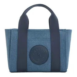 Túi Tote Nữ Charles & Keith CNK Denim Contrast Trim Bag Blue 30782192 Màu Xanh