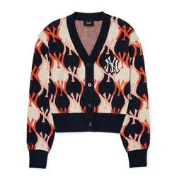 Áo Cardigan MLB Argyle Monogram Crop 3FKCY0124-50NYD Phối Màu Size S