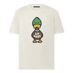 Áo Phông Louis Vuitton LV x Nigo Intarsia Jacquard Duck Short-Sleeve Crewneck T-Shirt Màu Kem Size M N-QL