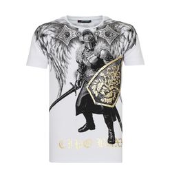 Áo Phông Nam Cipo & Baxx Warrior Mit Grafischem Print T-Shirt 1CI22O01M-A11 Màu Trắng Size 48