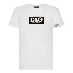 Áo Phông Nam Dolce & Gabbana D&G Cotton Round-Neck T-Shirt G8QI4TFU7EQW0800 Màu Trắng Size S