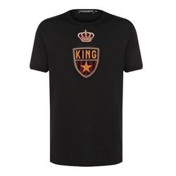 Áo Phông Nam Dolce & Gabbana  D&G King Crowned T-shirt G8JX7Z G7TEO Màu Đen Size 44