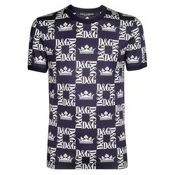 Áo Phông Nam Dolce & Gabbana  D&G T-shirt G8HI7T FS77C Màu Xanh Navy Size 44